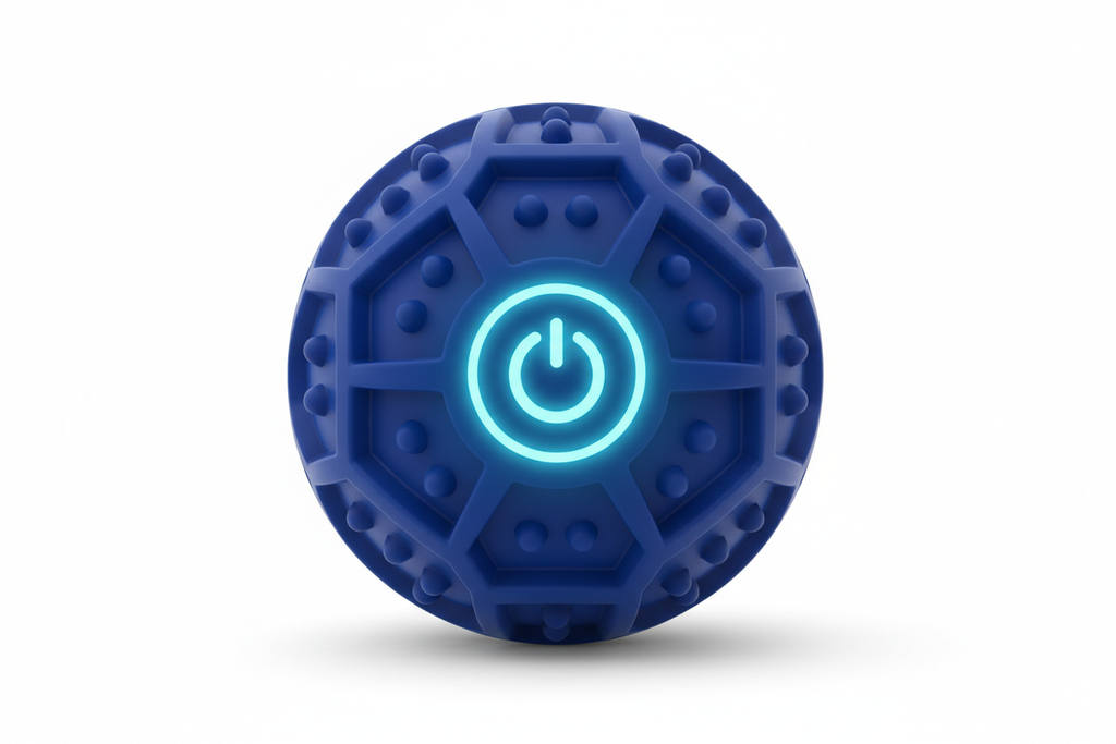 🟦 PROMPT 1 — Hero Product Image (Blue Ball, Pure White Background)

Prompt:
“Smart interactive pet ball for dogs and cats, blue silicone textured ball with glowing power button icon, clean pure white background, studio lighting, sharp details, no shadows, no pets, no text, premium product photography, centered composition.”

🟦 PROMPT 2 — Close-Up Detail Shot

Prompt:
“Close-up macro shot of a blue smart pet ball, showing texture, surface grooves, and power button icon. Pure white background, bright studio