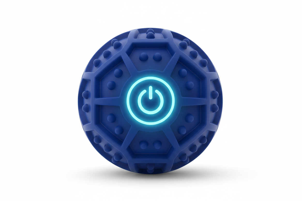 🟦 PROMPT 1 — Hero Product Image (Blue Ball, Pure White Background)

Prompt:
“Smart interactive pet ball for dogs and cats, blue silicone textured ball with glowing power button icon, clean pure white background, studio lighting, sharp details, no shadows, no pets, no text, premium product photography, centered composition.”

🟦 PROMPT 2 — Close-Up Detail Shot

Prompt:
“Close-up macro shot of a blue smart pet ball, showing texture, surface grooves, and power button icon. Pure white background, bright studio